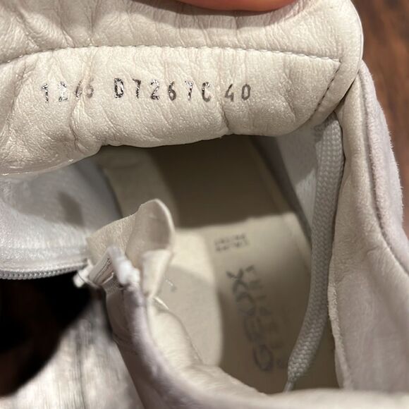 geox eleni wedge sneaker white Italian leather Euro size 40 US  size 8.5 in EUC - Picture 11 of 13